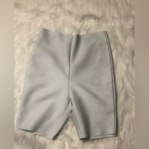White high waisted dressy biker shorts